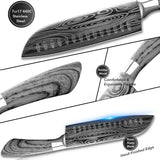 MYVIT Laser Pattern Chef Knife – 5/7/8 Inch Santoku & Meat Cleaver for Fish, Meat & Vegetables