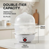 Double Layer Electric Egg Boiler – Multifunctional Mini Egg Steamer & Breakfast Maker (350W, 220V)