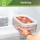 2L Refrigerated Fresh-Keeping Food Storage Box with Lid – 3-Layer Sealed Deli Meat Container