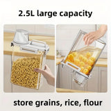 Food Grade Grain Storage Box – Sealed Rice & Dry Food Container with Measuring Cup