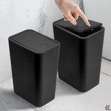 Bathroom Trash Can-10L Small Garbage Can with Press Top Lid for Toilet,Bedroom,Living Room โ Plastic Wastebasket with Pop-up Lid