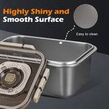 MTM 2200ml Stainless Steel Food Storage Container – Leak-Proof Airtight Bento Box with Lockable Clip