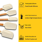 Non-Stick Silicone Baking Spatula with Wooden Handle β Heat-Resistant Icing & Jam Spreader