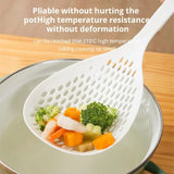 Large Capacity White Colander Spoon – Heat-Resistant Dumpling & Noodle Strainer