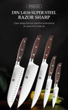 XINZUO Zhi Series 5-Piece Kitchen Knife Set – German 1.4116 Steel with Red Sandalwood Handles