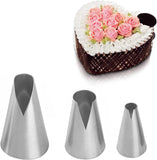 3PCS Stainless Steel Russian Piping Tips Set β V-Shaped Wave Nozzles for Cakes & Cupcakes
