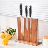 Acacia Wood Magnetic Knife Block – Strong Magnet Knife Holder Stand