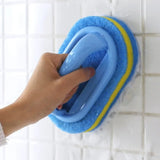 Household Cleaning Sponge Brush with Handle Durable Scrubber for Kitchen & Bathroom