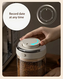 500 / 1100 / 1700ml Coffee Beans Vacuum Sealed Glass Storage Jar – Airtight Container with CO₂ Valve