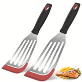 Stainless Steel & Silicone Cooking Spatula – Heat-Resistant Frying & Steak Flipper