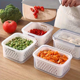 Fridge Food Storage Container Set with Strainer β Fresh Produce & Meat Saver Boxes