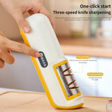 Electric Knife Kitchen Sharpener – Multifunctional 3-Gear Automatic Professional Sharpener