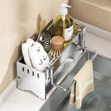 Stainless Steel Kitchen Sponge & Rag Rack – Multi-Functional Sink Drain Shelf for Scouring Pads and Steel Balls