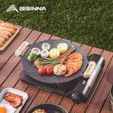 BISINNA 30CM Outdoor BBQ Grill Pan – Non-Stick Korean Roasting Plate for Camping & Stovetop