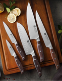 XINZUO Zhi Series 5-Piece Kitchen Knife Set – German 1.4116 Steel with Red Sandalwood Handles