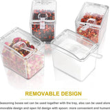 4-Piece Clear Kitchen Seasoning Box – Acrylic Condiment Storage Container with Cover & Spoon