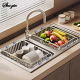 Stainless Steel Telescopic Sink Drain Rack – Non-Slip Dish Drying & Countertop Organizer