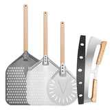 12/14 Inch Aluminum Perforated Pizza Peel β Detachable Handle Baking Paddle