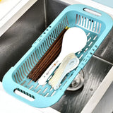 Over The Sink Colander Strainer Basket – Extendable Stainless Steel Fruit & Vegetable Drainer