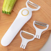 Electric Handheld USB Rechargeable Peeler – 3 Cutter Heads for Fruits & Vegetables