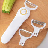 Electric Handheld USB Rechargeable Peeler – 3 Cutter Heads for Fruits & Vegetables