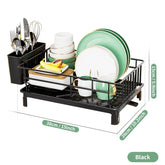 Kitchen Dish Draining Rack – Countertop Storage Rack with Cutlery & Cup Holder