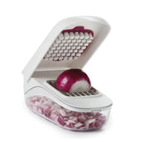Vegetable Chopper with Storage Container – Onion & Fruit Dicer with Stainless Steel Blades