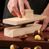 JUSTINLAU Manual Wooden Nut Opener – Heavy-Duty Walnut & Chestnut Cracker