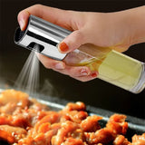 100ML Glass Oil Spray Bottle – Press Type Refillable Oil Mister for Cooking, BBQ & Air Fryer