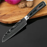 Professional Santoku Cleaver Knife – Laser Damascus Pattern Stainless Steel Butcher & Boning Knife
