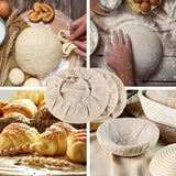 3/6pcs Bread Basket Liner Cloth Set – 10-Inch Round Dough Fermentation Covers
