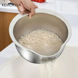 Stainless Steel Rice Washer Strainer Bowl β 304 Rice Sieve & Fruit/Vegetable Colander