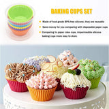 24Pcs Silicone Cupcake Baking Cups – Reusable Muffin & Cupcake Liners