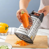 4-in-1 Stainless Steel Grater with Container | Vegetable & Cheese Slicer | Multipurpose Kitchen Cutter