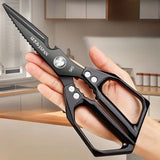 Multifunctional Kitchen Scissors – Stainless Steel Chicken Bone Cutter & Bottle Opener