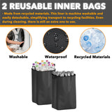 26 Gallon (100L) Kitchen Storage Bucket – With Lid & Reusable Inner Bag for Bottles, Cans, and Plastic Waste