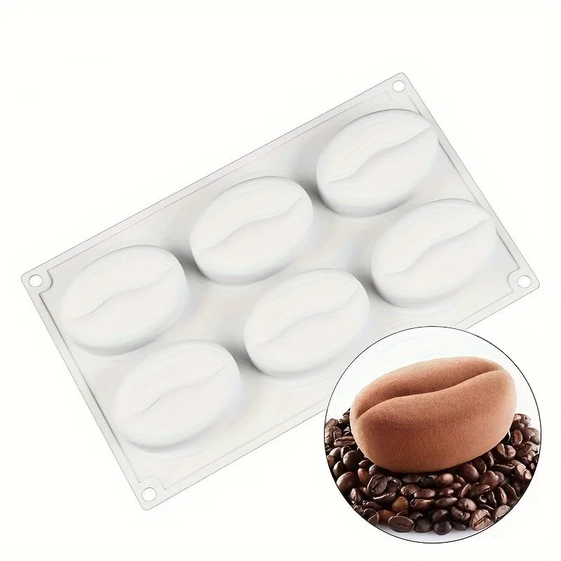 3D Coffee Bean Silicone Ice Cube Mold – Candy, Chocolate & Dessert Mold