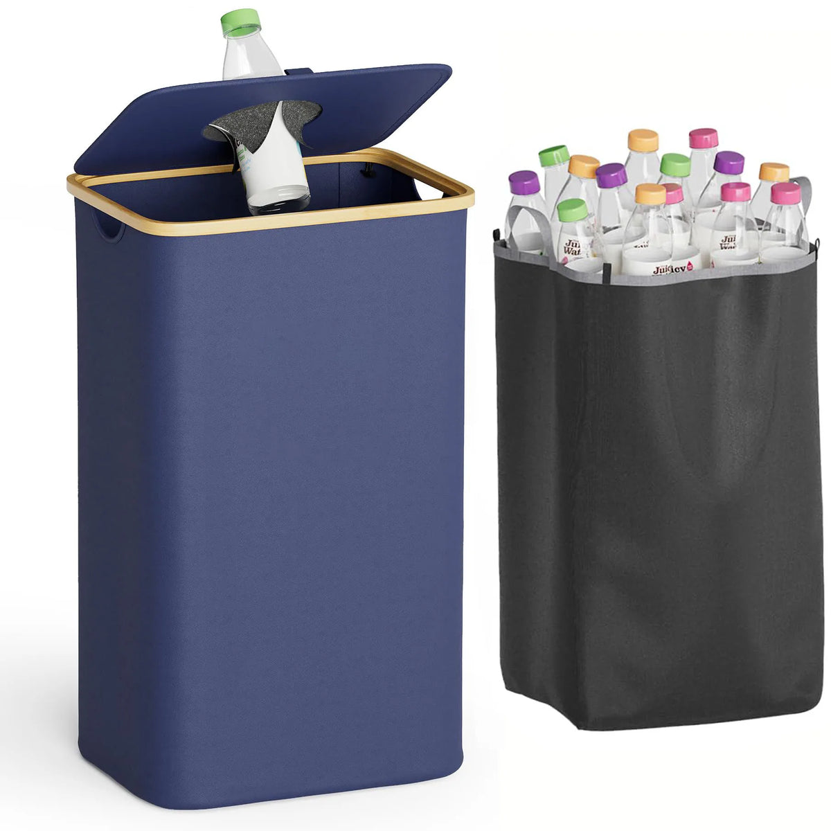 26 Gallon (100L) Kitchen Storage Bucket – With Lid & Reusable Inner Bag for Bottles, Cans, and Plastic Waste