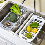 Retractable Kitchen Sink Storage Rack – Adjustable Soap, Sponge & Vegetable Drain Basket