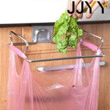 JJYY Kitchen Trash Rack – Cabinet Door Garbage Bag Holder Stainless Steel Storage Stand