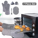 7-Piece Silicone Oven Gloves & Kitchen Set – Heat-Resistant Baking & Grilling Accessories