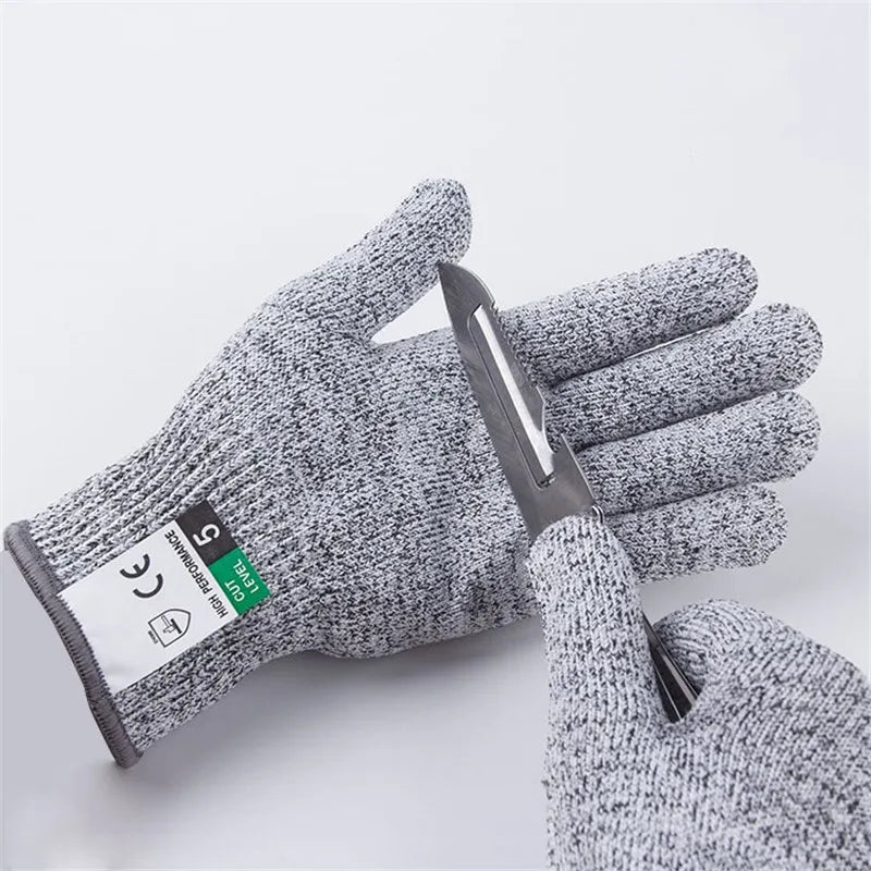 Level 5 Cut-Resistant Safety Gloves Wire Metal Protection for Kitchen & Outdoor Work