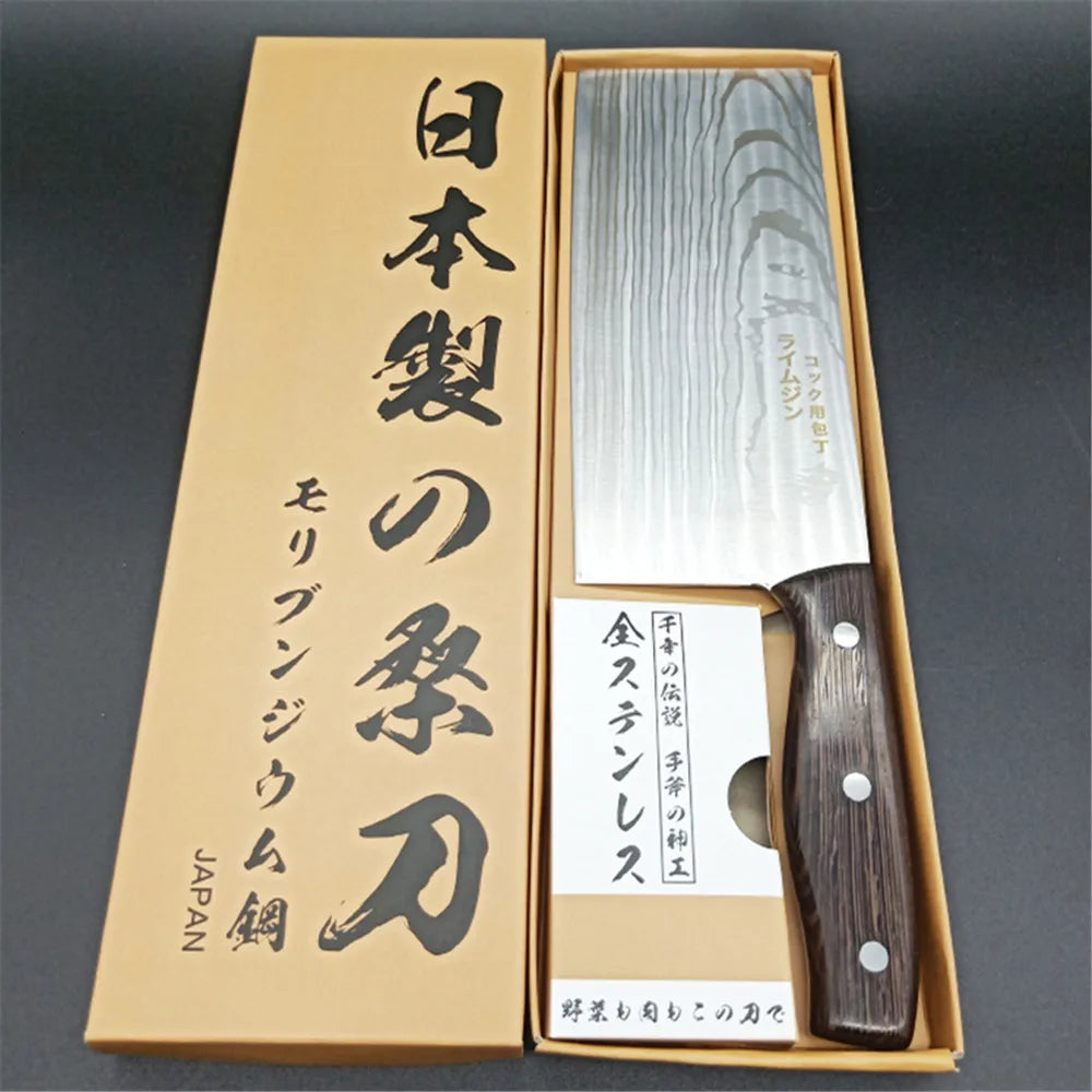 Professional Chinese Cleaver Knife – 5Cr15MoV Stainless Steel Chef Slicer with Wooden Handle