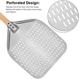 12/14 Inch Aluminum Perforated Pizza Peel – Detachable Handle Baking Paddle