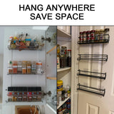 Kitchen Organizer 2 Pcs Metal Hanging Racks – Wall-Mounted Spice Jar Storage Shelf
