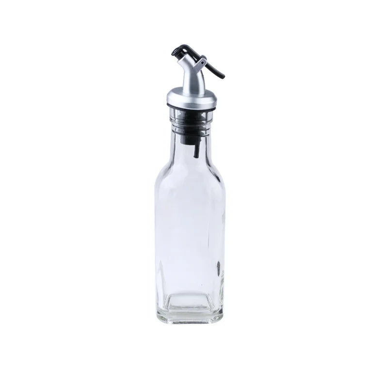 Transparent Glass Olive Oil Bottle – Leakproof Press-Type Cruet (150 / 250 / 500ML)