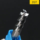 ZGT 3-Flute Aluminum & Wood End Mill – CNC Milling Cutter HRC50