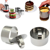 Aomily DIY Fondant & Mousse Cake Mold – Stainless Steel Round Cutter & Slicer