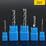 ZGT 3-Flute Aluminum & Wood End Mill – CNC Milling Cutter HRC50