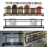 Kitchen Organizer 2 Pcs Metal Hanging Racks – Wall-Mounted Spice Jar Storage Shelf